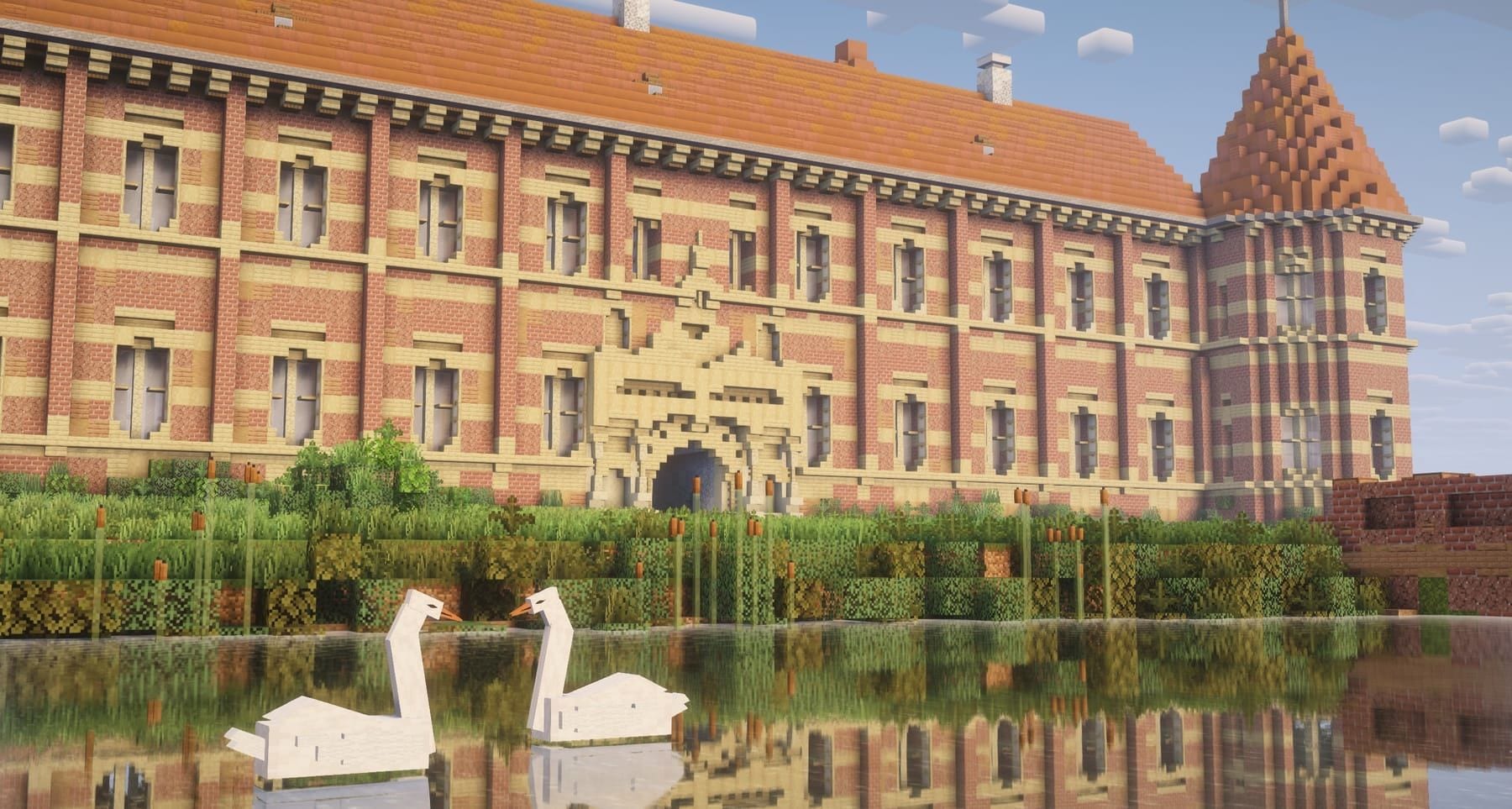 Voergaard Slot genskabt i Minecraft